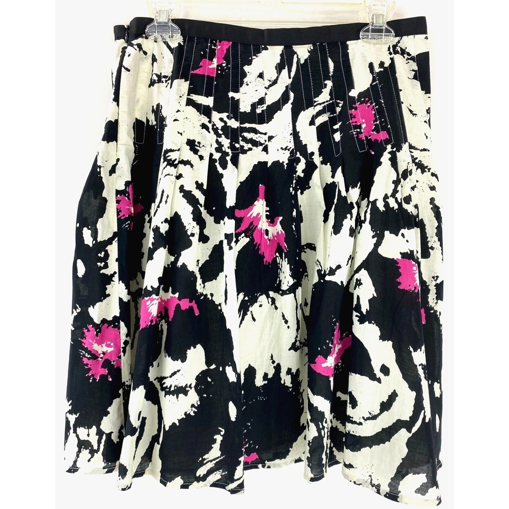 Designer Willi Smith Skirt Women's 6 Ivory Pleated & Lined, Satin Ribbon Waist